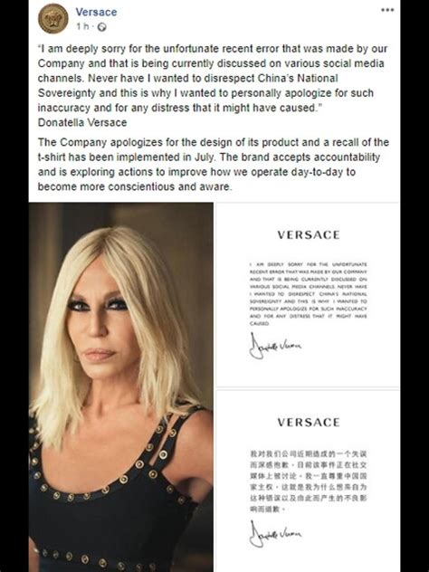 donatella versace e cina|Versace, polemica in Cina per le t.